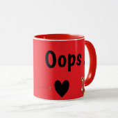 Oops! Cute Teddy Bear Mug – Funny Love Bear Design マグカップ (正面右)