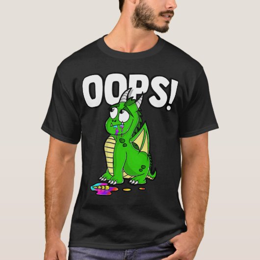 OOPS Dragon Just 食べ a Unicorn Adult 10代の Youth K Tシャツ (正面)