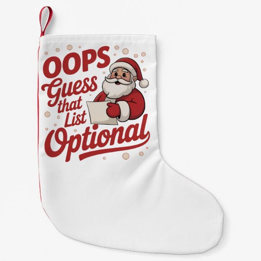 Oops Guess That List Optional Funny Santa Claus  スモールクリスマスストッキング (正面)