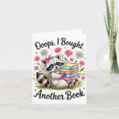 Oops I Bought Another Book Funny Cute Raccoon Read カード (正面)