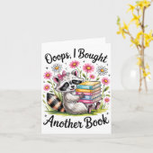 Oops I Bought Another Book Funny Cute Raccoon Read カード (黄色い花)