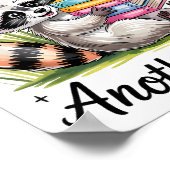 Oops I Bought Another Book Funny Cute Raccoon Read ポスター (角)