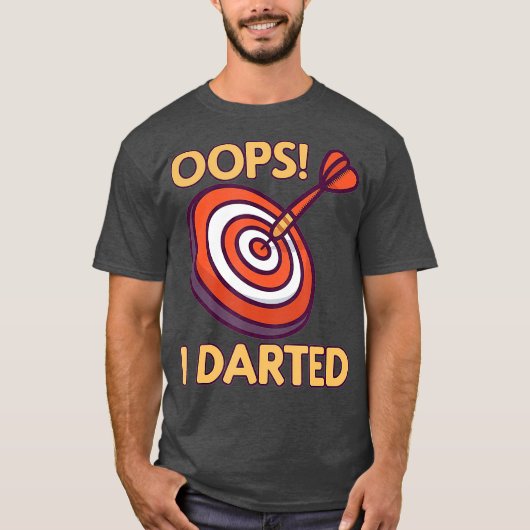 Oops I Darted - Darts Playerおもしろい Dart Arrow Tシャツ (正面)