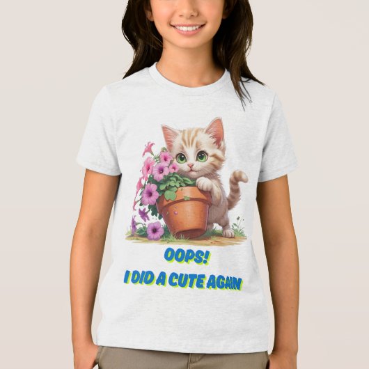 Oops! I Did a Cute Again – Funny & Adorable Design トライブレンドＴシャツ (正面)