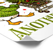 Oops I Got Another Tree Funny Christmas Goose Retr ポスター (角)