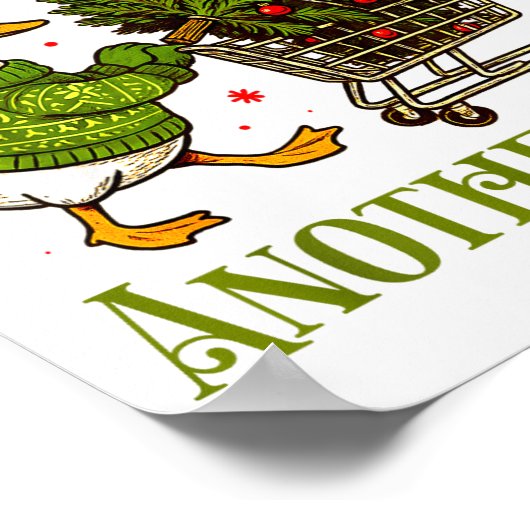 Oops I Got Another Tree Funny Christmas Goose Retr ポスター (角)