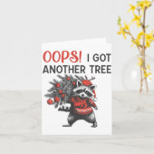 Oops I Got Another Tree Funny Raccoon Christmas Qu カード (黄色い花)