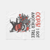 Oops I Got Another Tree Funny Raccoon Christmas Qu フリースブランケット (正面(横))