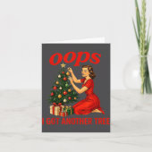 Oops I Got Another Tree Funny Retro Christmas カード (正面)