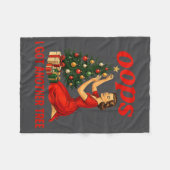 Oops I Got Another Tree Funny Retro Christmas  フリースブランケット (正面(横))
