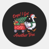 Oops! I Got Another Tree Goose Christmas Tree  ラウンドシール (正面)