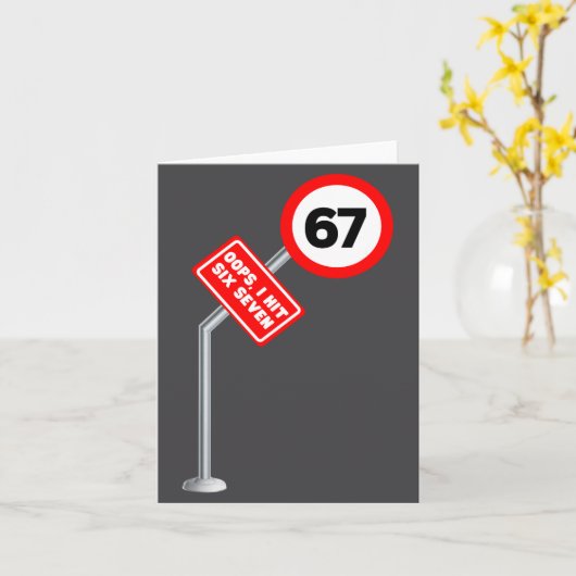 Oops I Hit Six Seven 6 7 Meme Funny Brainrot Inter カード (黄色い花)