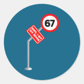 Oops I Hit Six Seven 6 7 Meme Funny Brainrot Inter ラウンドシール (正面)