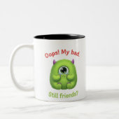 Oops My Bad Still Friends Mug – Funny Friendship C ツートーンマグカップ (左)