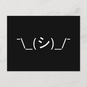 Oops Shrug Emoticon O\_(シ)_/ 日本のKaomoji ポストカード