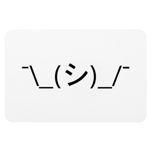 Oops Shrug Emoticon O\_(シ)_/ 日本のKaomoji マグネット (横)