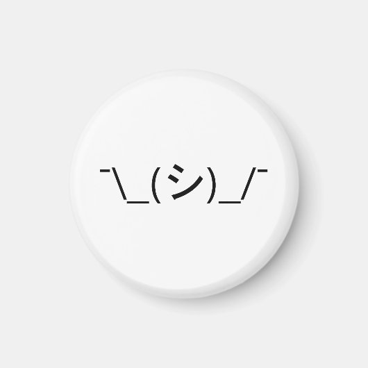 Oops Shrug Emoticon O\_(シ)_/ 日本のKaomoji マグネット (正面)