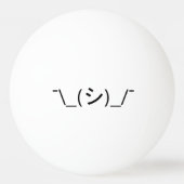 Oops Shrug Emoticon O\_(シ)_/ 日本のKaomoji 卓球ボール (裏面)