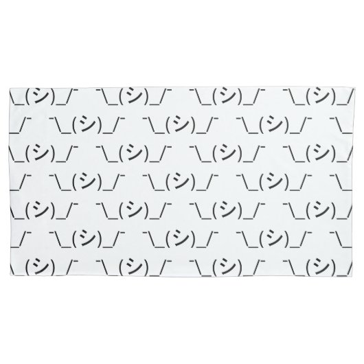 Oops Shrug Emoticon O\_(シ)_/ 日本のKaomoji 枕カバー (正面左)