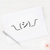 Oops Shrug Emoticon O\_(シ)_/ 日本のKaomoji 楕円形シール (封筒)