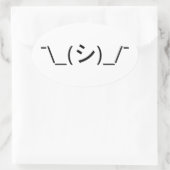 Oops Shrug Emoticon O\_(シ)_/ 日本のKaomoji 楕円形シール (バッグ)