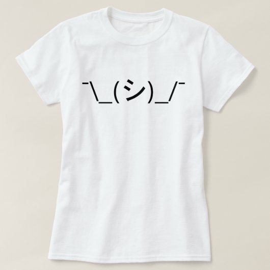 Oops Shrug Emoticon O\_(シ)_/ 日本のKaomoji Tシャツ (デザイン正面)