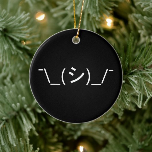 Oops Shrug Emoticon O\_(シ)_/ Kaomoji 日本の Pin セラミックオーナメント (ツリー)