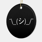 Oops Shrug Emoticon O\_(シ)_/ Kaomoji 日本の Pin セラミックオーナメント (左)