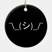 Oops Shrug Emoticon O\_(シ)_/ Kaomoji 日本の Pin セラミックオーナメント (裏面)