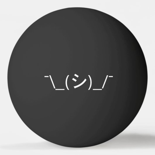 Oops Shrug Emoticon O\_(シ)_/ Kaomoji 日本の Pin 卓球ボール (正面)