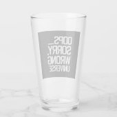 Oops, Sorry – 間違った宇宙 タンブラーグラス (裏面)