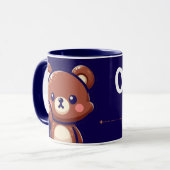 Oops Teddy Bear Coffee Mug with Heart | Cute Blue  マグカップ (正面左)