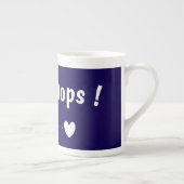 Oops Teddy Bear Specialty Mug with Heart | Cute Ka ボーンチャイナマグカップ (右)