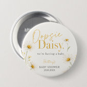 Oopsie Daisy シンプルな水彩ベビーシャワー 缶バッジ (正面&裏面)