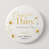 Oopsie Daisy シンプルな水彩ベビーシャワー 缶バッジ (正面)