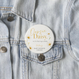Oopsie Daisy シンプルな水彩ベビーシャワー 缶バッジ