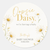 Oopsie Daisy シンプルベビーシャワー ラウンドシール (正面)