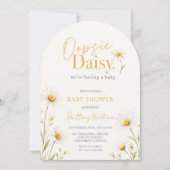 Oopsie Daisy 野の花 水彩 ベビーシャワー 招待状 (正面)
