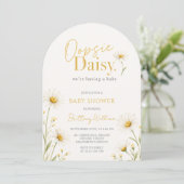 Oopsie Daisy 野の花 水彩 ベビーシャワー 招待状 (スタンド正面)