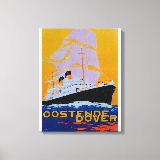 Oostende DoverヴィンテージポスターEurope キャンバスプリント (正面)