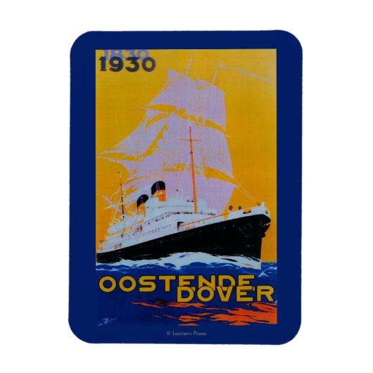 Oostende DoverヴィンテージポスターEurope マグネット (縦)