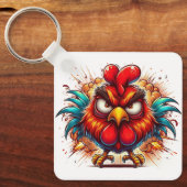 "Oots Rooster" Double Sided Aluminum Keychain キーホルダー (正面)