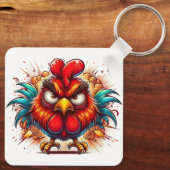 "Oots Rooster" Double Sided Aluminum Keychain キーホルダー (裏面)