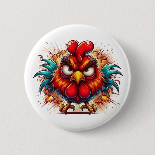 "Oots the Radiant Rooster" Button 缶バッジ (正面)