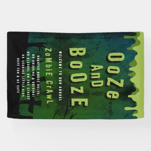 Oozeとブーズハロウィンゾンビクロールへようこそ 横断幕 (横)