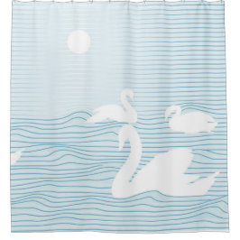 OPアートブルースワンドリフトマグ シャワーカーテン