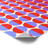 Op Art向かい合う赤い明るい赤紫色紫 ポスター (角)