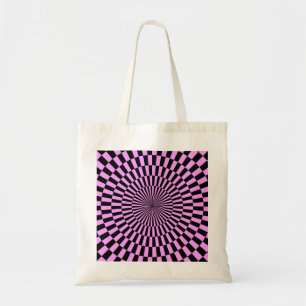 Op Art – ライトバイオレットとブラック トートバッグ