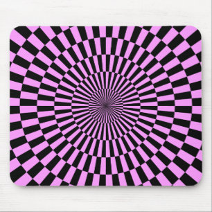 Op Art – ライトバイオレットとブラック マウスパッド