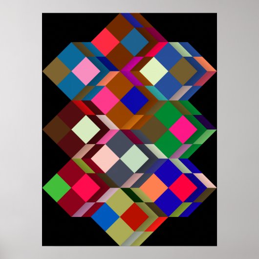 Op-Art (光学幾何学芸術)標準サイズ ポスター (正面)